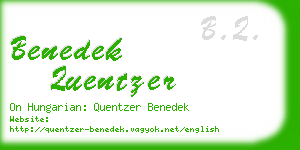 benedek quentzer business card